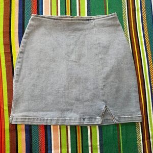 Wild Fable Acid Wash Denim Miniskirt in Blue Grey size 2
